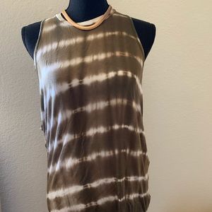 Tie Dye Olive Green Dress
